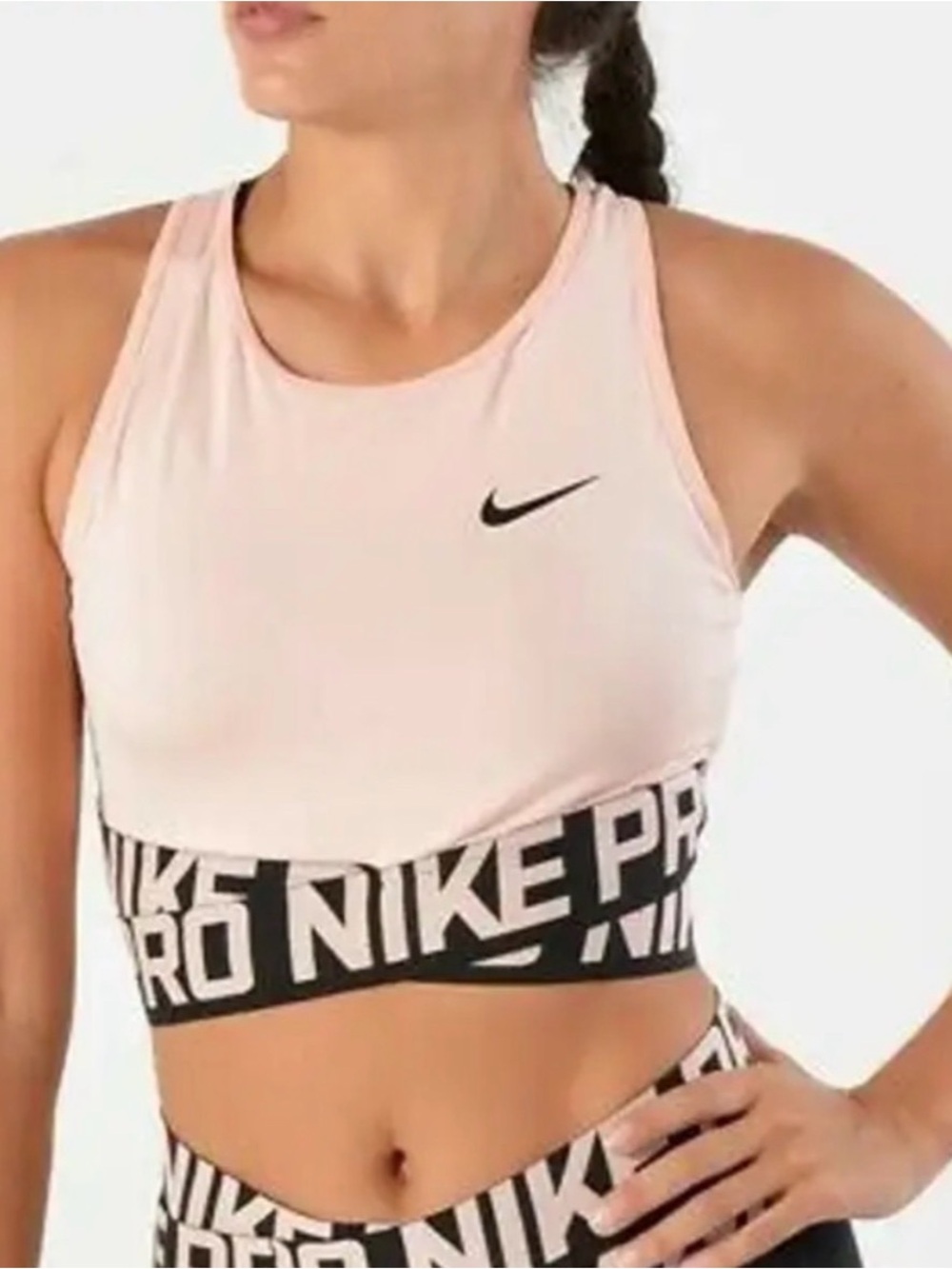 Nike Pro Intertwist Women's Cropped Tank Pink/Black MEDIUM